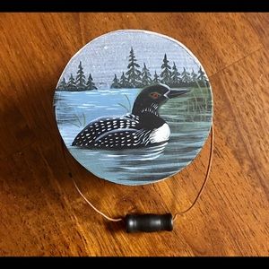 NWT. Wooden, Loon Round Box